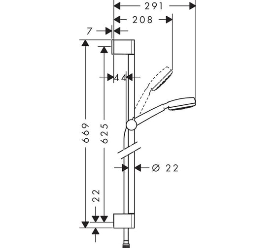 Душевой набор Hansgrohe Crometta 100 1jet Unica Set 0.65 м, 1/2 26652400 00023430