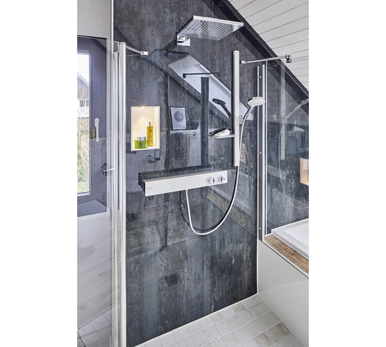 Верхний душ Hansgrohe Raindance E 300 1jet с держателем, матовый черный 26238670 00057223