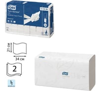Бумажные полотенца TORK 136 штук система H2 Advanced, комплект 21 штука, 2-слойные, белые 124551