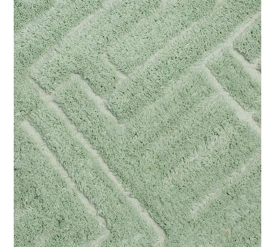 Коврик для ванной Bath Plus Block хлопок, 50х80 см, зеленый 5599-4