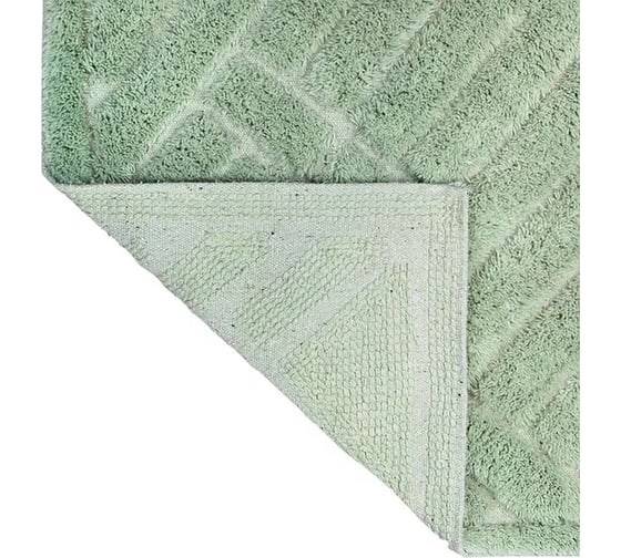 Коврик для ванной Bath Plus Block хлопок, 50х80 см, зеленый 5599-4