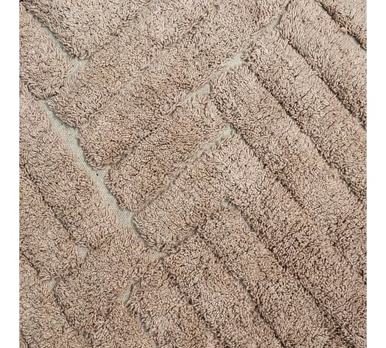 Коврик для ванной Bath Plus Block хлопок, 50х80 см, бежевый 5599-3 1