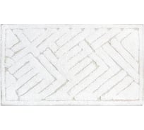 Коврик для ванной Bath Plus Block хлопок, 50х80 см, белый 5599-1