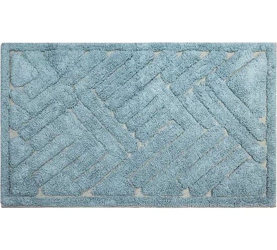 Коврик для ванной Bath Plus Block хлопок, 50х80 см, голубой 5599-5