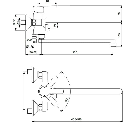 Смеситель для ванны/душа Vidima UNO BA320AA 00039272