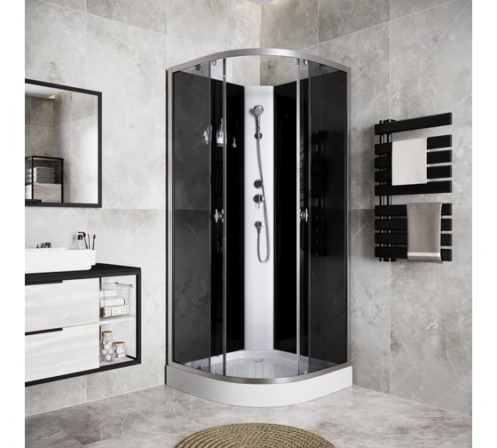 Душевая кабина NIAGARA Eco 900x900x2000 мм, 3 места E90/13/TN/BK