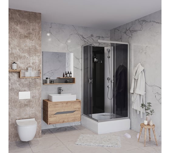 Душевая кабина NIAGARA Eco 900x900x2000 мм, 4 места E90/26Q/TN/BK