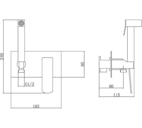 Гигиенический душ со смесителем HAIBA черный HB55548-7