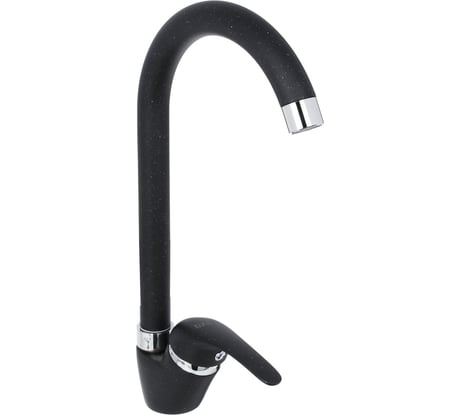 Смеситель для кухни RAIN Веста высокий излив, картридж 35 мм., латунь, под гранит, черный 561-283