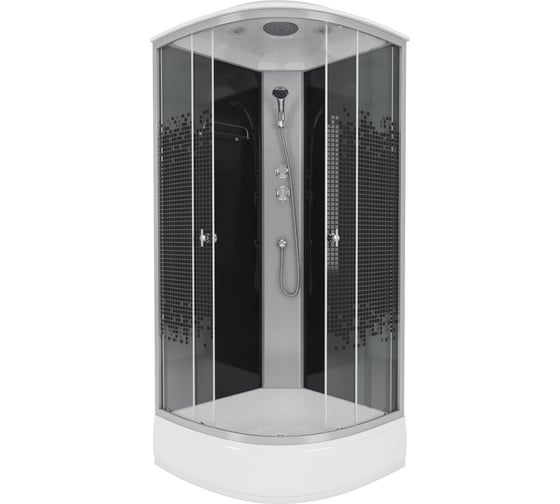 Душевая кабина NIAGARA NG-14BLACK 900x900x2150 мм, средний поддон 26 см, стекло мозаика 3504