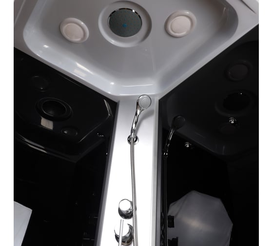 Душевая кабина NIAGARA NG-14BLACK 900x900x2150 мм, средний поддон 26 см, стекло мозаика 3504