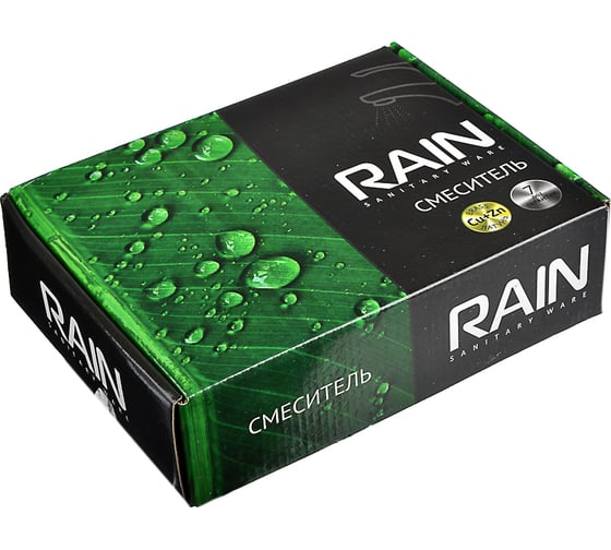 Смеситель для раковины RAIN Малахит однорычажный, картридж 35 мм., гайка, латунь, хром 561-293