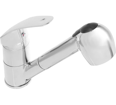 Смеситель для кухни RAIN Вега, низкий, с выдвижным изливом, картридж 40 мм., латунь 561-281