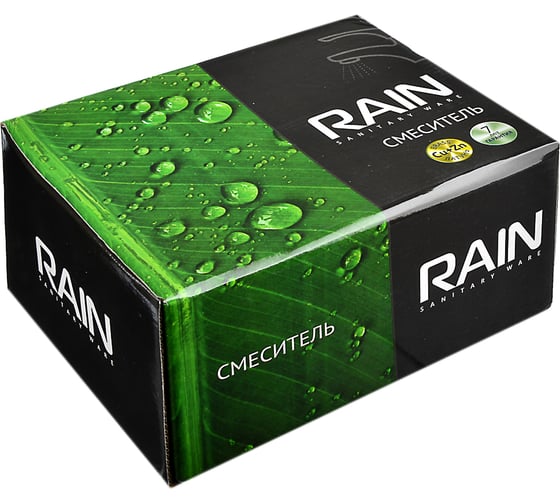 Смеситель для ванны RAIN Малахит однорычажный, короткий излив, картридж 35 мм., латунь, хром 561-295