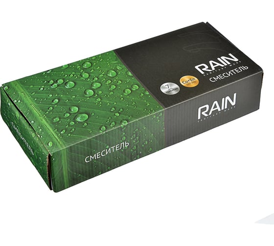 Смеситель для кухни RAIN Платина однорычажный, низкий, картридж 40 мм., гайка, латунь, хром 561-300