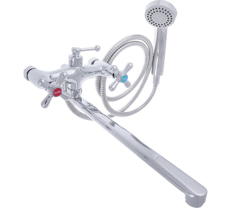 Смеситель для ванны RAIN Нефрит длинный излив 35 см., с набором для душа, латунь 561-259