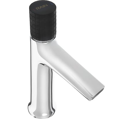 Смеситель для раковины RAIN Графит, однорычажный, картридж 30 мм., гайка, латунь, хром 561-299