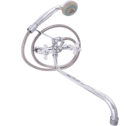 Смеситель для ванны RAIN Венера с длинным изливом, керамические кран-буксы 1/2 с  комплектом для душа 561-279