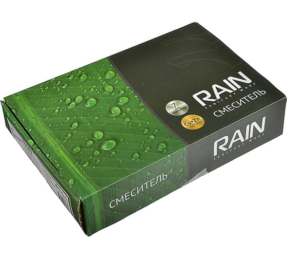 Смеситель для кухни RAIN Янтарь однорычажный, низкий излив, картридж 40 мм., гайка, латунь, хром 561-304