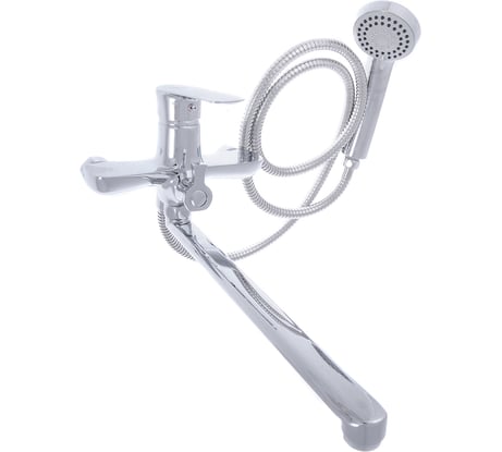 Смеситель для ванны RAIN Топаз, длинный излив с душ набором, картридж 35 мм., латунь 561-232