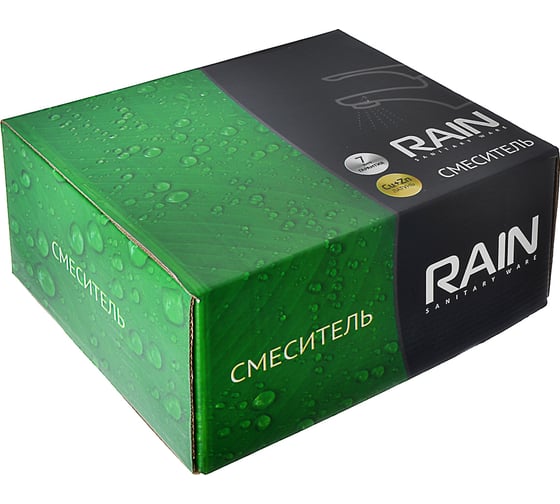 Смеситель для ванны RAIN Опал однорычажный, короткий излив, с душевым набором, картридж 35 мм 561-297