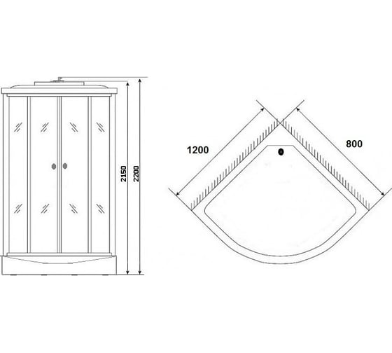 Душевая кабина NIAGARA NG-1903-01R 1200x800x2200 мм, низкий поддон 16 см, стекло тонированное 19030134R
