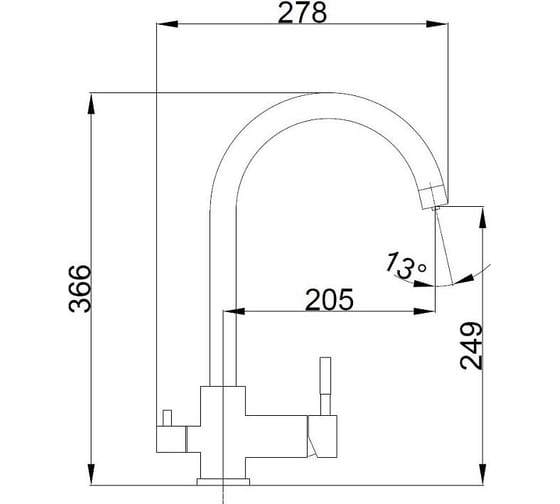 Смеситель для кухни с подключением фильтра воды HAIBA черный HB76819-7