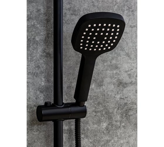 Душевой гарнитур ORANGE O-Shower штанга 700 мм, лейка 1 режим, шланг 1.5 м, черный OS704b