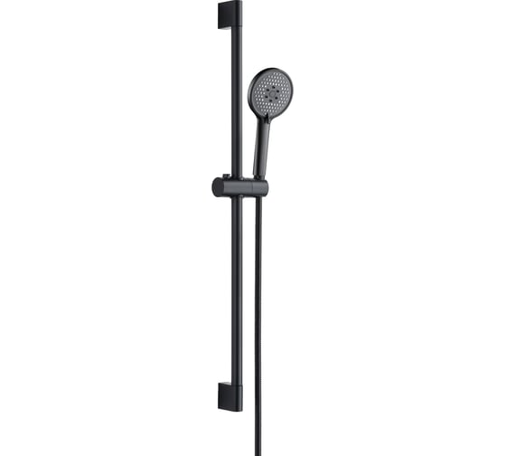 Душевой гарнитур ORANGE O-Shower штанга 700 мм, лейка 3 режима, шланг 1.5 м, черный OS813b