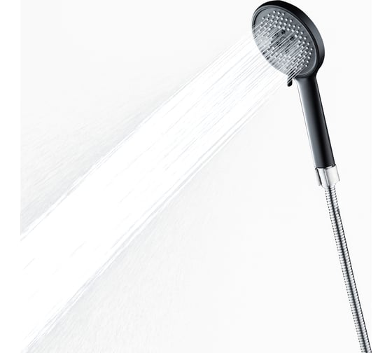 Душевой гарнитур ORANGE O-Shower штанга 700 мм, лейка 3 режима, шланг 1.5 м, черный OS813b