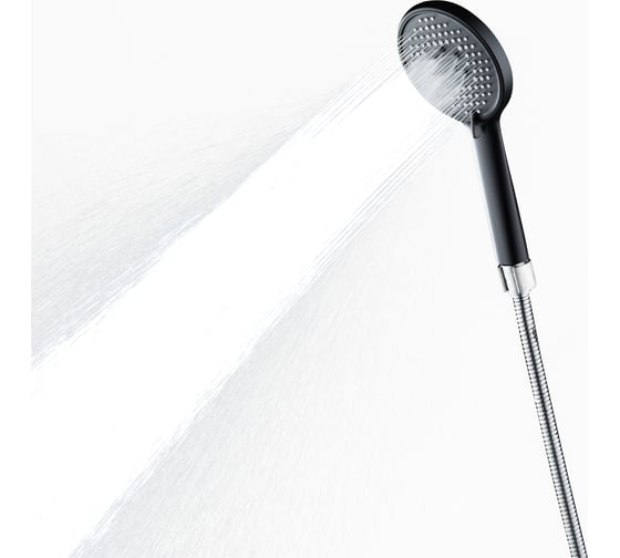 Душевой гарнитур ORANGE O-Shower штанга 700 мм, лейка 3 режима, шланг 1.5 м, черный OS813b