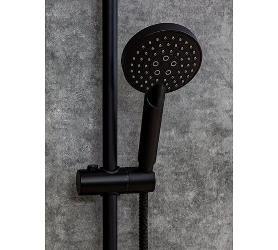 Душевой гарнитур ORANGE O-Shower штанга 700 мм, лейка 3 режима, шланг 1.5 м, черный OS702b