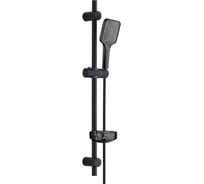 Душевой гарнитур ORANGE O-Shower штанга 700 мм, лейка 1 режим, шланг 1.5 м, черный OS714b