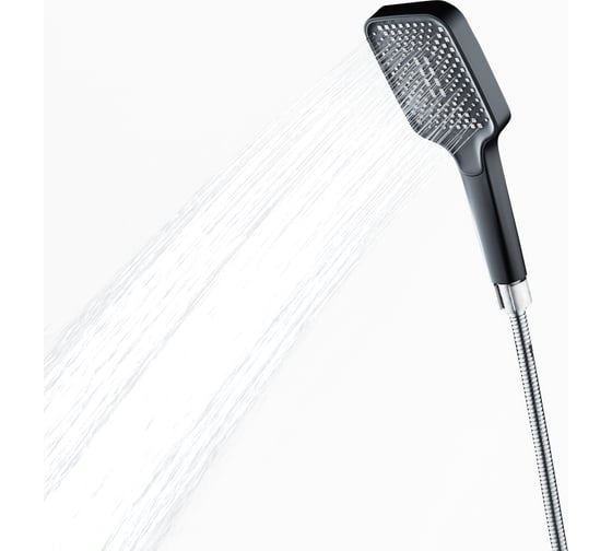 Душевой гарнитур ORANGE O-Shower штанга 700 мм, лейка 1 режим, шланг 1.5 м, черный OS714b