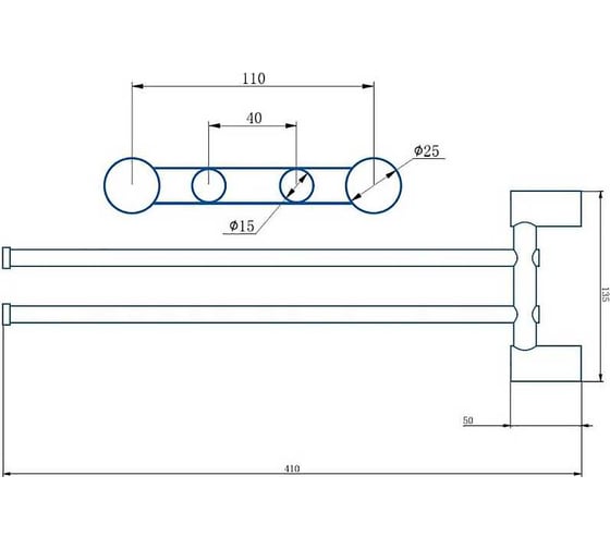 Полотенцедержатель HAIBA бронза HB8412-4