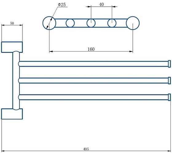 Полотенцедержатель HAIBA бронза HB8413-4