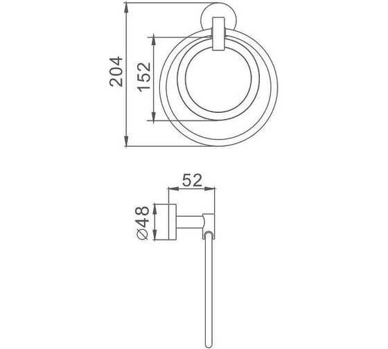 Полотенцедержатель HAIBA хром HB1704-1