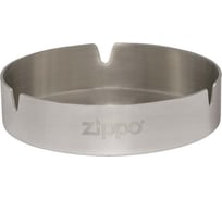 Пепельница ZIPPO нержавеющая сталь, серебристая с фирменным логотипом, матовая, диаметр 10 см 121512