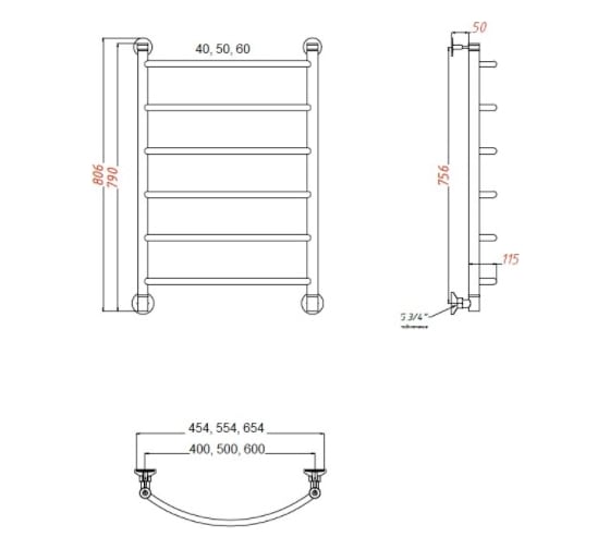 Водяной полотенцесушитель TERMOsmart Комфорт 80х50 KR50/80
