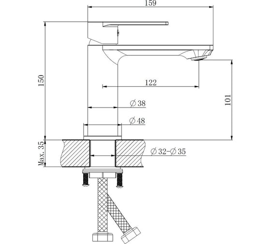 Смеситель для раковины HAIBA черный HB10639-7