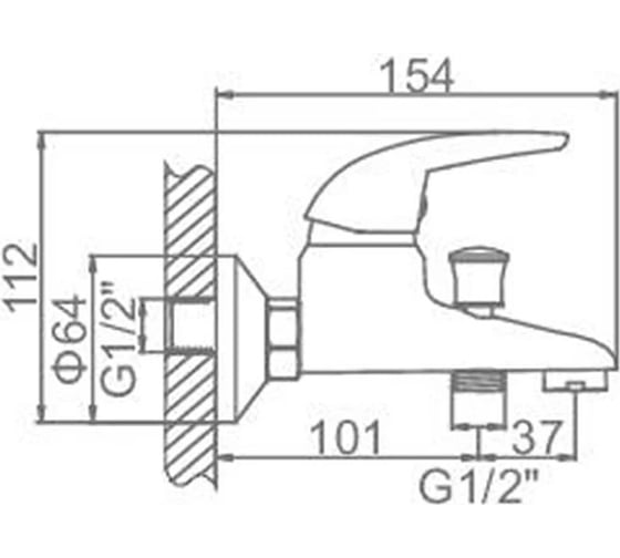 Смеситель для ванны Ledeme L3038-B
