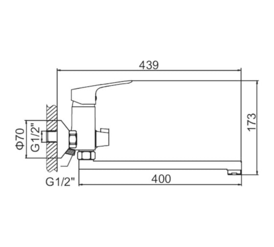 Смеситель для ванны Ledeme L2249