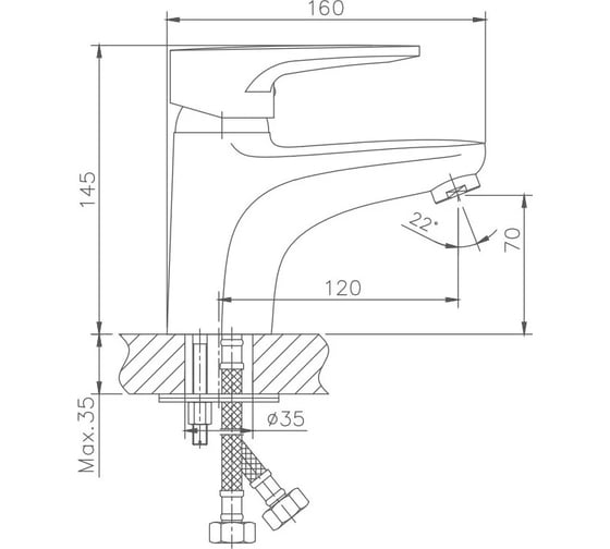 Смеситель для раковины HAIBA HB1068