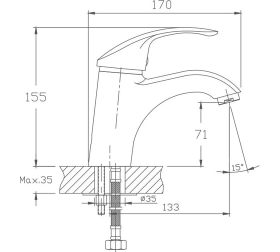 Смеситель для раковины HAIBA HB1021-5