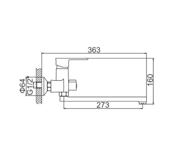 Смеситель для ванны Ledeme L2246