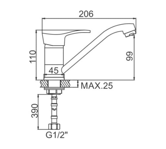 Смеситель для кухни Ledeme L4514B-2