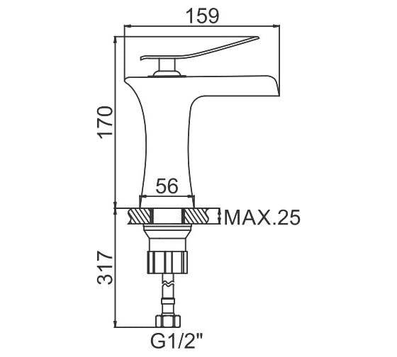Смеситель для умывальника Ledeme L1055W-23