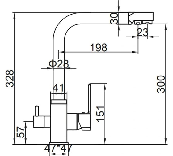 Смеситель для фильтра Ledeme L4655-3