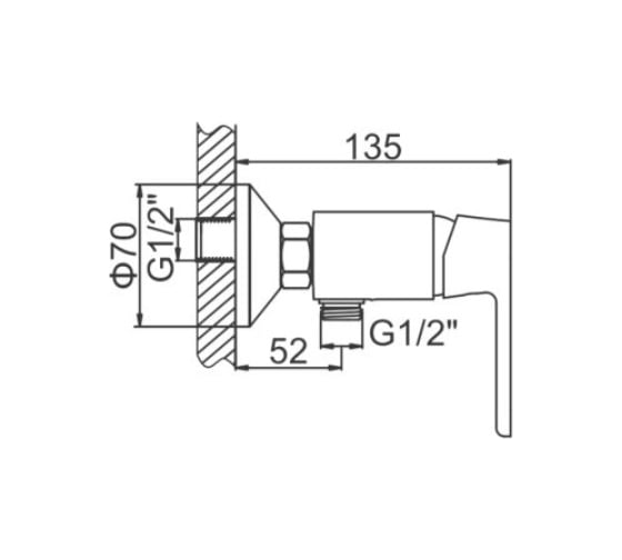 Смеситель для душа Ledeme L2053