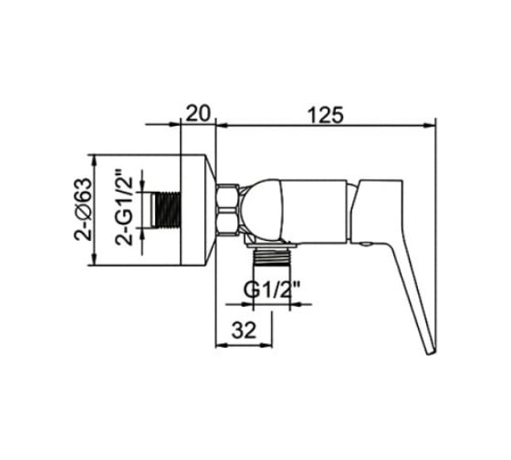 Смеситель для душа Ledeme L2069